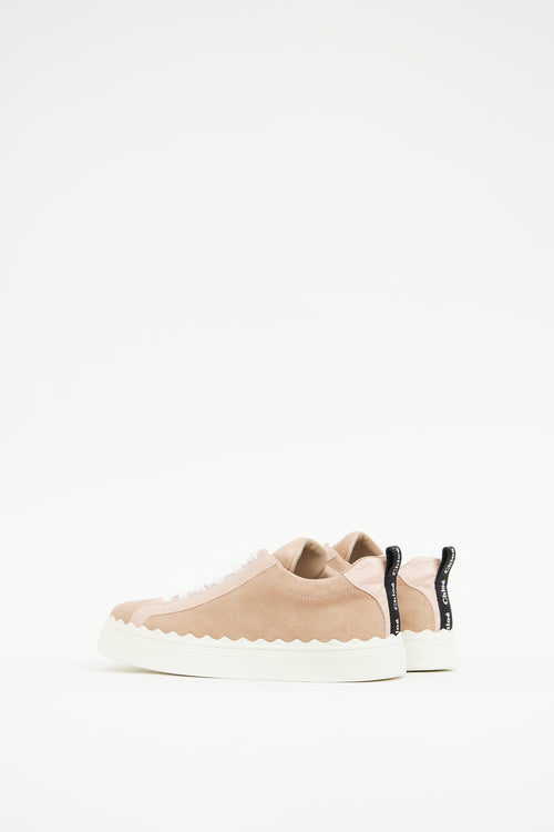 Chloé Pink & White Scallop Sneaker