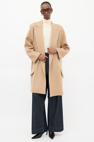 Chloé Beige Wool Double Breasted Coat