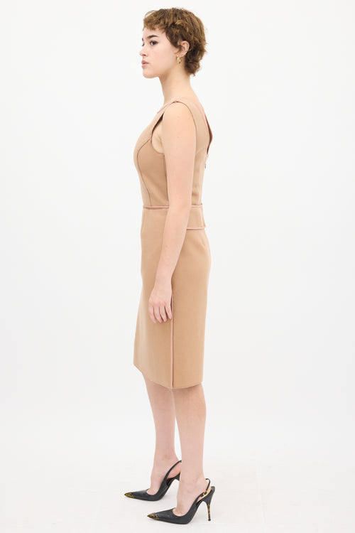 Chloé Beige Wool Panelled Dress