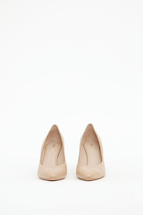 Chloé Beige Grained Leather Becky Pump