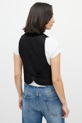 Chloé Black Corduroy Button Vest
