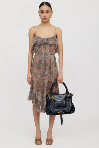 Chloé Leather Embossed Marcie Double Carry Bag