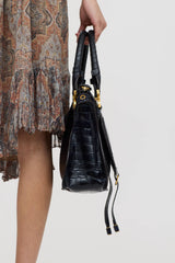 Chloé Leather Embossed Marcie Double Carry Bag
