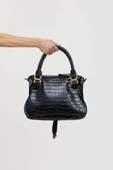 Chloé Leather Embossed Marcie Double Carry Bag