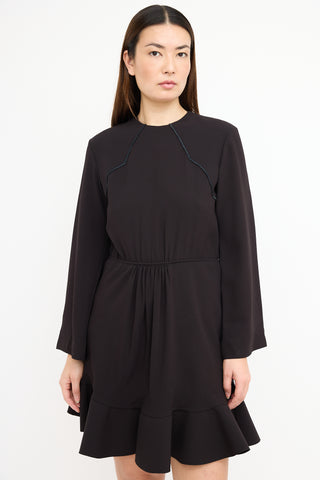 Chloé Black Flounce Hem Dress