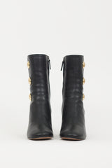 Chloé Black & Gold Leather Orlando Boot