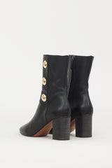 Chloé Black & Gold Leather Orlando Boot