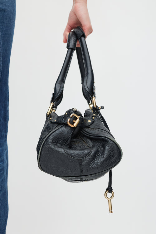 Chloé Black & Gold Leather Paddington Bag