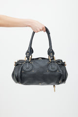 Chloé Black & Gold Leather Paddington Bag
