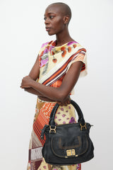 Chloé Black & Gold Leather Marcie Bag
