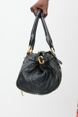 Chloé Black & Gold Leather Paddington Bag
