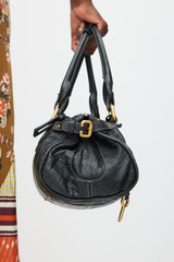 Chloé Black & Gold Leather Paddington Bag