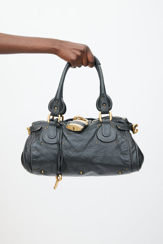 Chloé Black & Gold Leather Paddington Bag