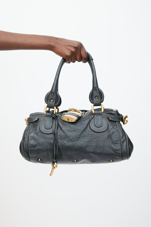Chloé Black & Gold Leather Paddington Bag