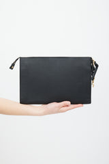 Chloé Black & Gold Pebbled Leather Pouch