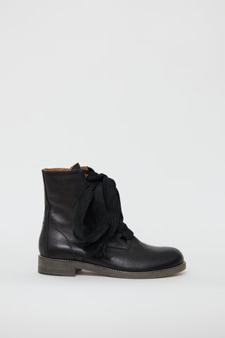 Chloé Black Leather Harper Ankle Boot