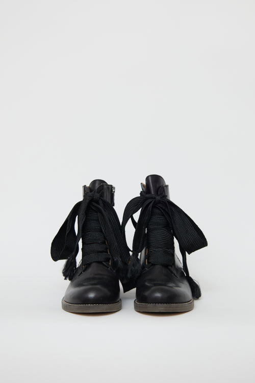 Chloé Black Leather Harper Ankle Boot