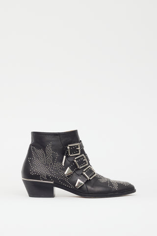Chloé Black & Silver Susanna Studded Boot