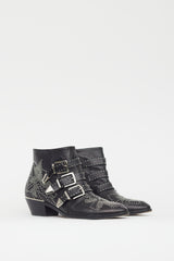 Chloé Black & Silver Susanna Studded Boot
