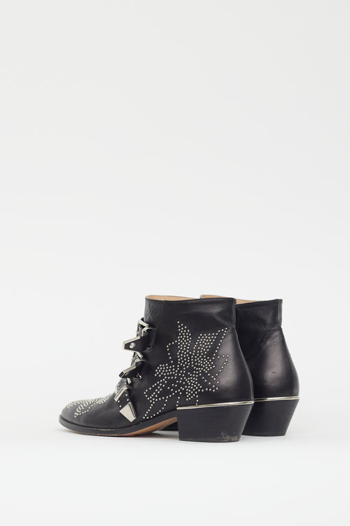 Chloé Black & Silver Susanna Studded Boot