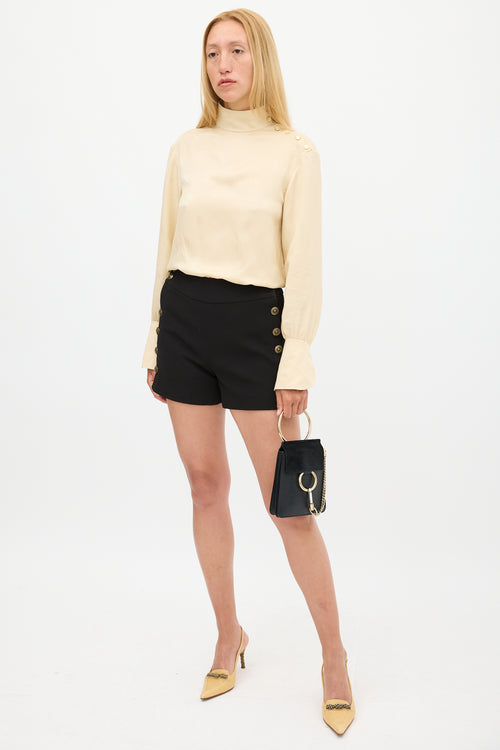 Chloé Black Leather & Suede Faye Bracelet Bag