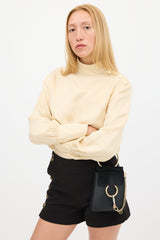 Chloé Black Leather & Suede Faye Bracelet Bag