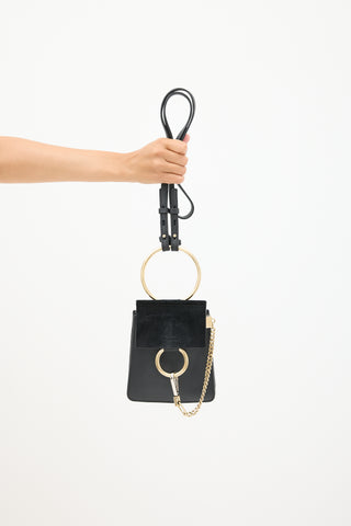 Chloé Black Leather & Suede Faye Bracelet Bag