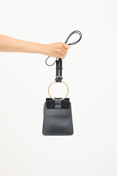 Chloé Black Leather & Suede Faye Bracelet Bag
