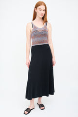 Chloé Black & Multi Wool Crochet Maxi Dress