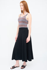 Chloé Black & Multi Wool Crochet Maxi Dress