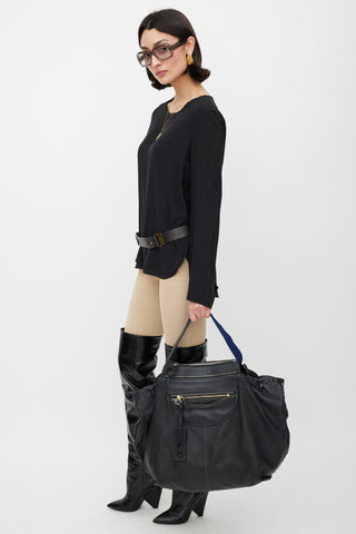 Chloé Black & Navy Leather Tote