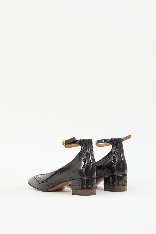 Chloé Black Patent Leather Brogue  Pump