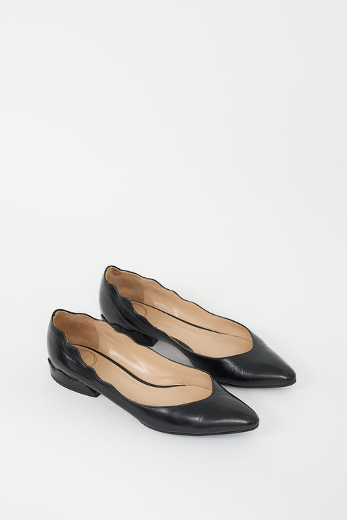 Chloé Black Patent Pointed Toe Ballet Flat