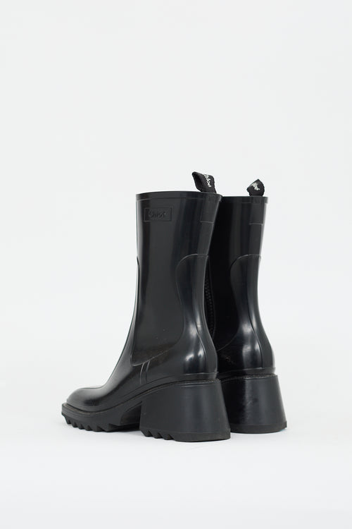 Chloé Black Rubber Betty Rain Boot