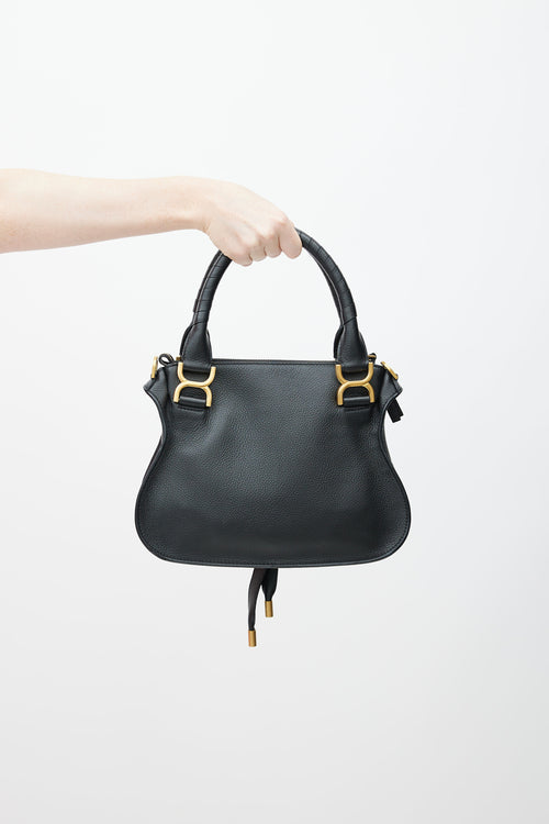 Chloé Black Small Leather Marcie Double Carry Shoulder Bag