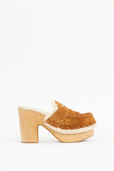 Chloé Beige Suede Platform Mule
