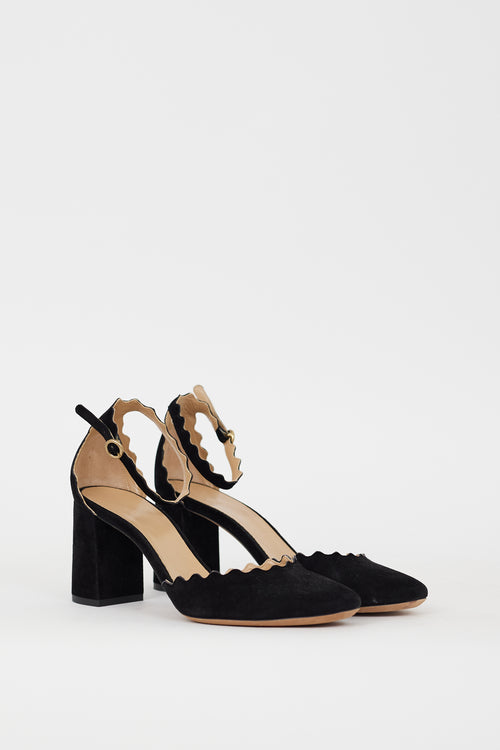 Chloé Black Suede Lauren D'Orsay Heel