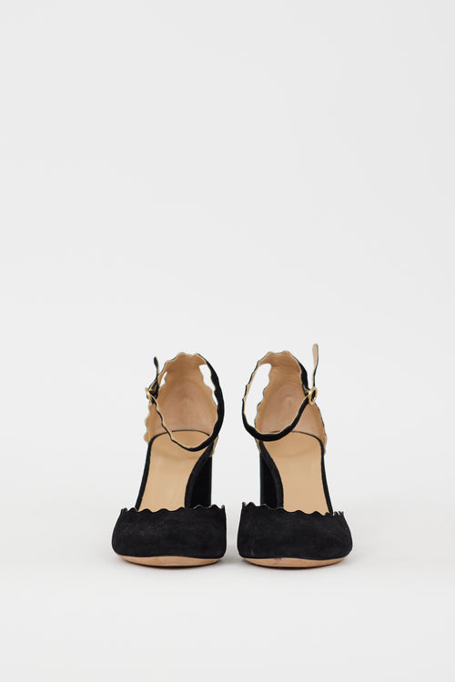 Chloé Black Suede Lauren D'Orsay Heel