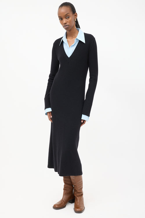 Chloé Black Wool & Cashmere Midi Sweater Dress