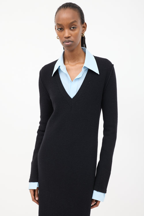 Chloé Black Wool & Cashmere Midi Sweater Dress