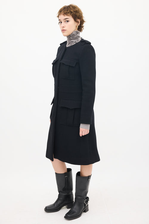 Chloé Black Wool Military Cargo Coat