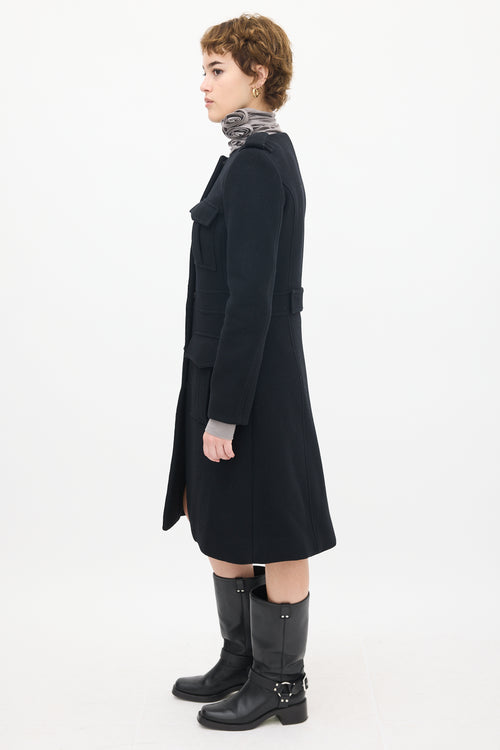 Chloé Black Wool Military Cargo Coat