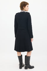 Chloé Black Wool Military Cargo Coat