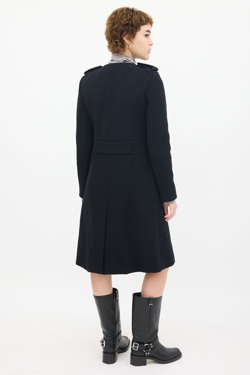 Chloé Black Wool Military Cargo Coat