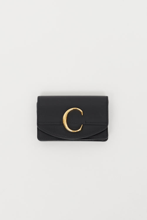 Chloé Black & Gold C Cardholder