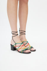 Chloé Black & Multi Leather Strappy Sandal