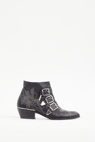Chloé Black & Silver Studded Leather Susanna Boot