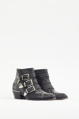 Chloé Black & Silver Studded Leather Susanna Boot