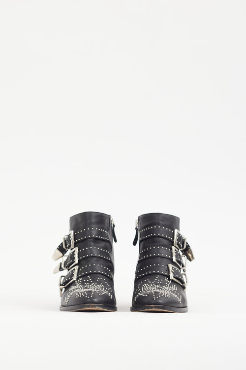 Chloé Black & Silver Studded Leather Susanna Boot