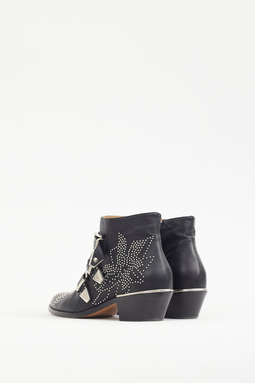 Chloé Black & Silver Studded Leather Susanna Boot